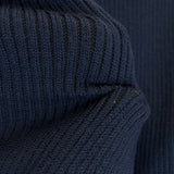Maille de laine mélangée côtelée Selina bleu marine