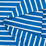 Jersey de coton rayé blanc et bleu azur