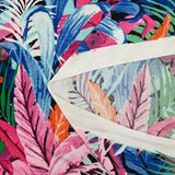 Jersey de polyester imprimé jungle multicolore fond noir