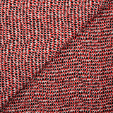 Jacquard polyviscose pois rouge et noir fond blanc
