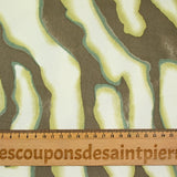 Colorado green printed viscose satin