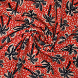 Double gauze printed wild palm tree orange background