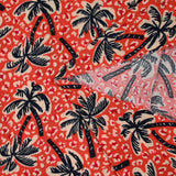 Double gauze printed wild palm tree orange background