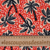 Double gauze printed wild palm tree orange background