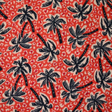Double gauze printed wild palm tree orange background