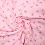 Double gauze printed butterfly pink background