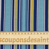 Blue striped woven-dyed viscose twill