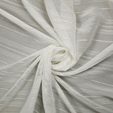 Crinkle chiffon white and silver stripe white background