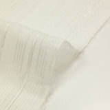 Crinkle chiffon white and silver stripe white background