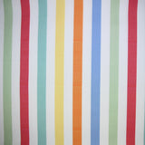 Coton imprimé rayure multicolore fond blanc
