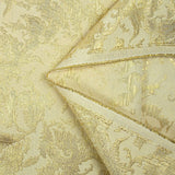 Brocart lamé doré rococo fond écru