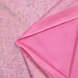Jersey imprimé pois argentés holographiques fond rose bonbon
