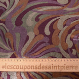 Maille polyester irisée psychédélique fond violet