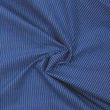Polycoton rayé bleu 3 mm fond bleu
