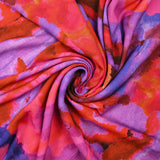 Viscose tissée imprimée brume bleu et rose