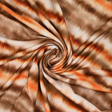 Tela de traje de baño reciclada UPF50 con impresión digital abstracta marrón