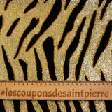 Lamé et velours viscose tigre noir fond doré