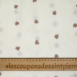 Double embroidered gauze bronze white background white