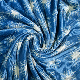 Velvet de seda y viscosa estampado de fondo de azul nieve eterna