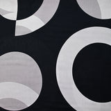 Viscosa estampada círculo gris fondo negro