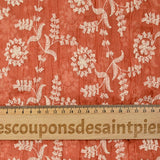 Voile de polyester froissé et brodé fantaisie fond orange
