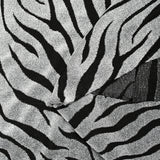 Maille lurex zèbre argent fond noir
