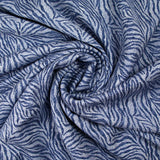 Crêpe de viscose imprimé zèbre bleu denim