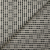 Brocart polycoton rayé Coline noir et blanc cassé