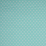 Coton imprimé coeur 5mm aigue-marine