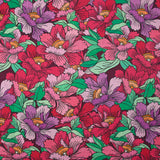 Coton imprimé constellation florale rose
