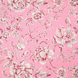 Coton imprimé fleurs fond rose
