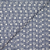 Coton Vichy brodé fond bleu marine