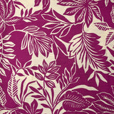 Crêpe viscose imprimé feuillage fond orchidée
