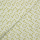 Double gaze imprimée fleurs Romy jaune fond blanc cassé