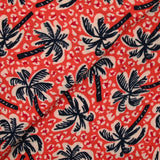 Double gaze imprimée palmier sauvage fond orange