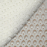 Guipure de coton plume de paon blanc