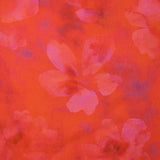 Jacquard de viscose satiné imprimé taches florales fond orange