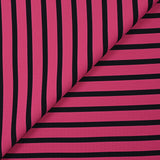 Jersey de coton rayé noir et fuchsia