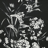 Jersey de viscose imprimé bouquet floral fond noir