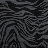 Jersey de viscose imprimé zèbre gris fond noir