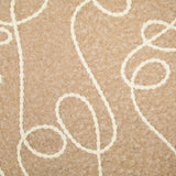 Lainage bouclette brodée écrue en relief fond sepia
