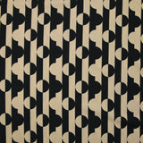 Maille crêpe imprimée rayure encerclée noir et beige