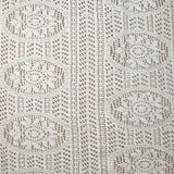 Maille dentelle effet crochet polycoton bande encerclée blanc cassé