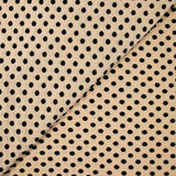Maille polyviscose floquée pois noir fond chair