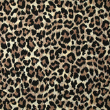 Microfibre imprimée polyester flou sauvage fond écru et marron