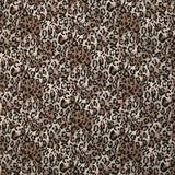 Microfibre imprimée polyester graou léopard fond sable et taupe
