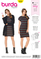 Patron N°6608 Burda : Veste sans fermeture