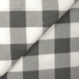 Polaire imprimée vichy gris et blanc