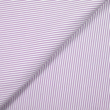Polycoton rayé violet fond blanc