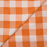 polyviscose tissée-teinte vichy 30 mm blanc et orange